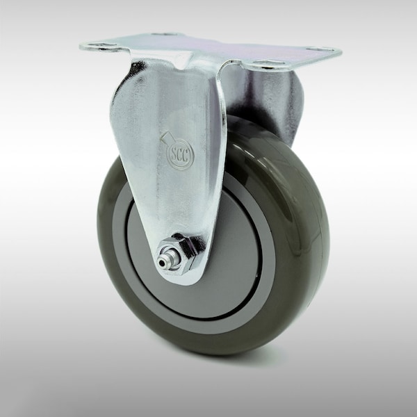 Service Caster 4 Inch SS Gray Polyurethane Wheel Rigid Top Plate Caster SCC-SS20R414-PPUB - main